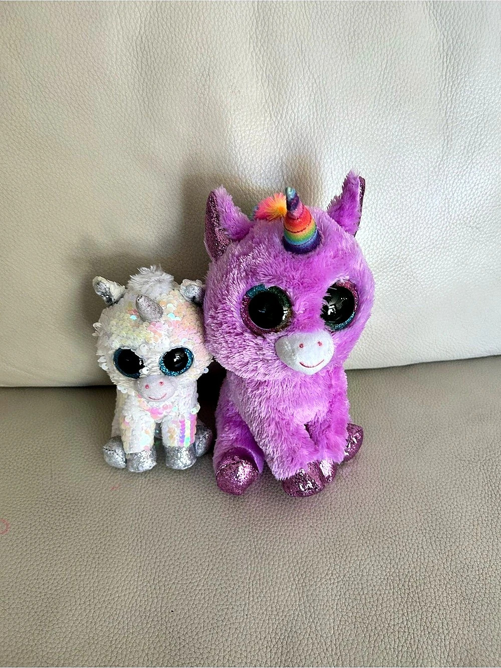 TY Unicorn Plush Set Purple & White